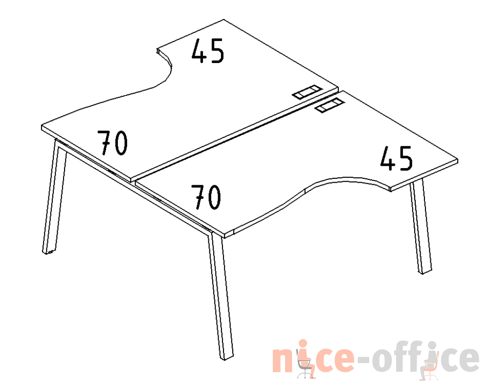 Рабочая станция опоры TRE (2х160) столы Классика A4.PRO