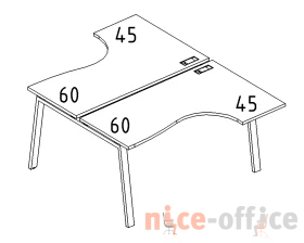 Рабочая станция TRE (2х140) столы Классика эргономичные A4.PRO images