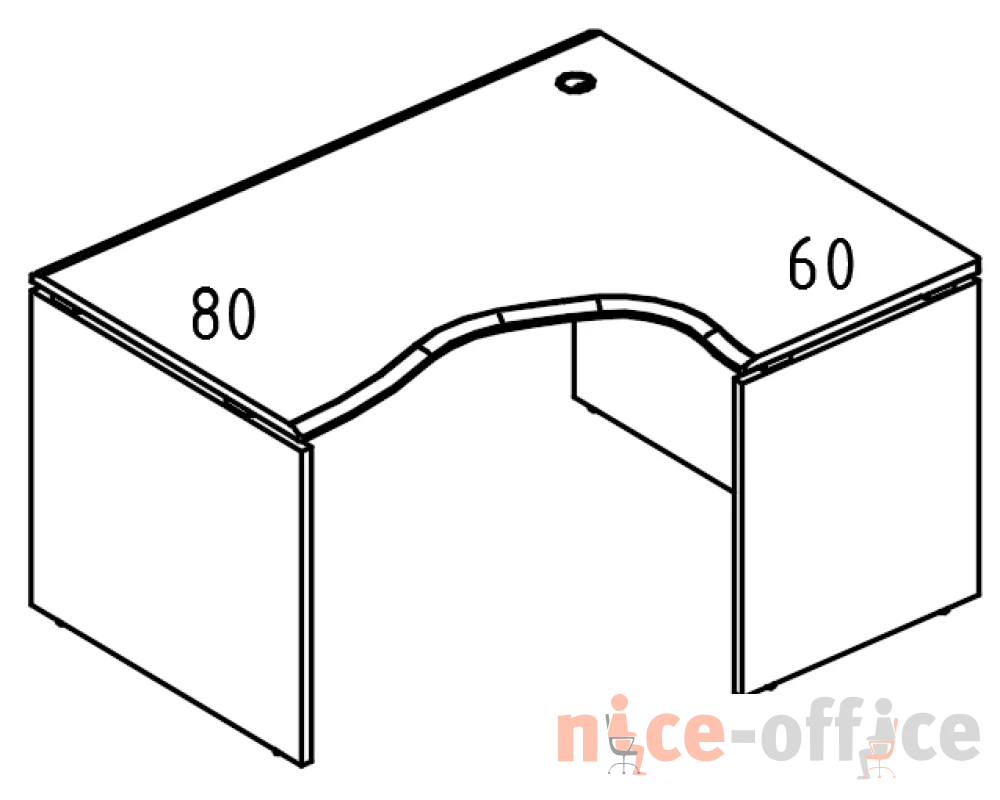 Стол эргономичный 115x160 ДСП (2 скоса) правый Alta