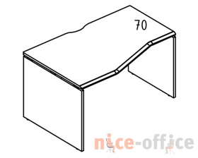 Стол эргономичный "Техно" 90x120 на каркасе ДСП (1 скос) левый Alta images