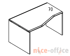 Стол эргономичный "Техно" 90x120 на каркасе ДСП (2 скоса) левый Alta images