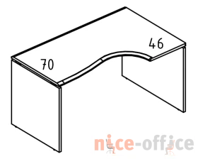 Стол Классика 90x120 каркас ДСП (2 скоса) правый Alta images