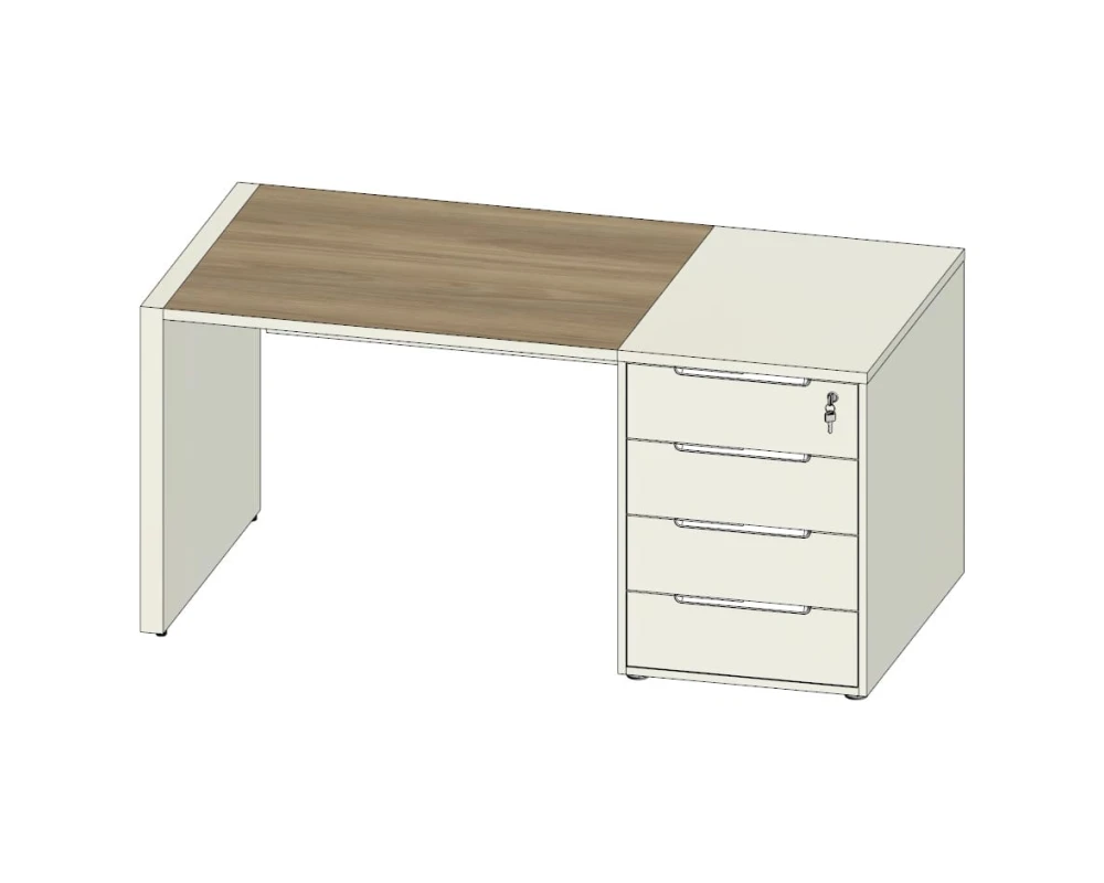 Стол с тумбой приставной 1600х800 Клиффорд / Clifford