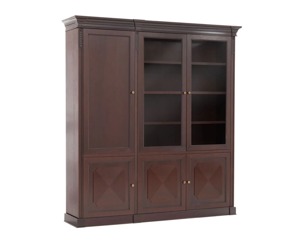 Шкаф 2 дер. двери и комб. L216 215,6x50x234 Doge Орех танганьика