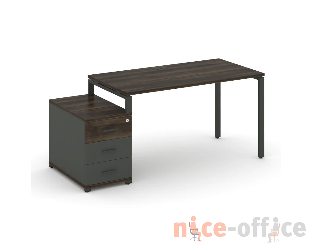 Стол письменный с 1 опорной тумбой CN.SP-301 W 980/1346x720x750 Концепт / Concept