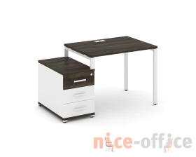 Стол письменный с 1 опорной тумбой CN.SP-301 W 980/1346x720x750 Концепт / Concept images