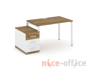 Стол письменный с 1 опорной тумбой CN.SP-302 W 1180/1546x720x750 Концепт / Concept images