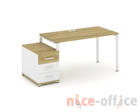 Стол письменный с 1 опорной тумбой CN.SP-303 W 1380/1746x720x750 Концепт / Concept images
