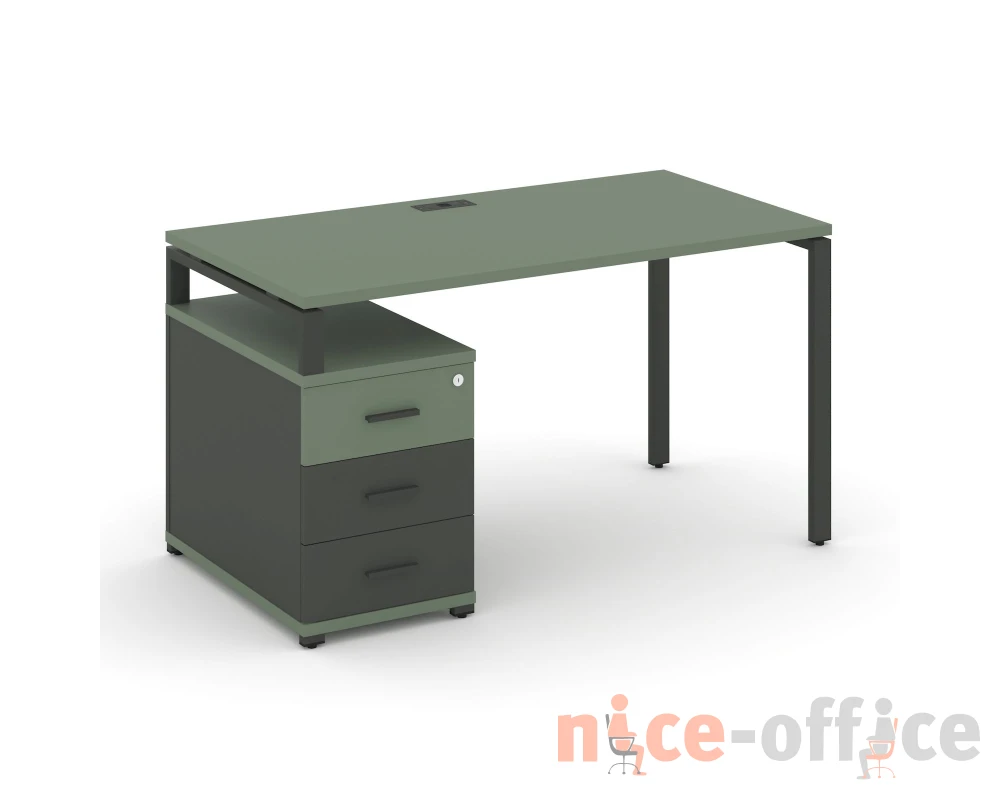 Стол письменный с 1 опорной тумбой CN.SP-303 W 1380/1746x720x750 Концепт / Concept