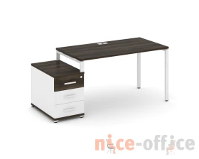 Стол письменный с 1 опорной тумбой CN.SP-303 W 1380/1746x720x750 Концепт / Concept images
