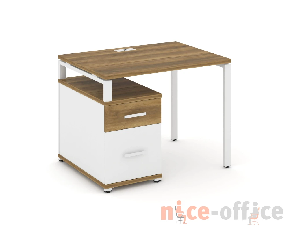Стол письменный с 1 опорной тумбой CN.SP-305 W 980/1346x720x750 Концепт / Concept