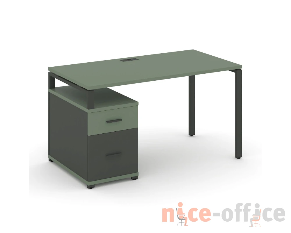 Стол письменный с 1 опорной тумбой CN.SP-305 W 980/1346x720x750 Концепт / Concept