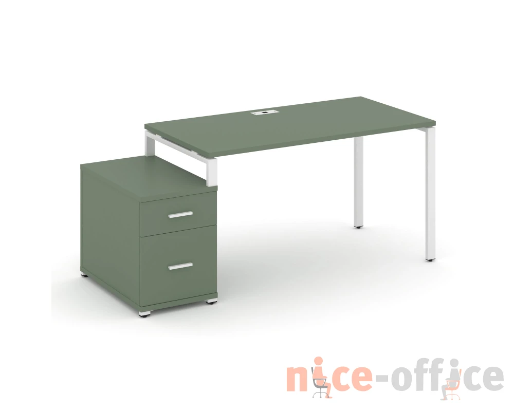 Стол письменный с 1 опорной тумбой CN.SP-305 W 980/1346x720x750 Концепт / Concept