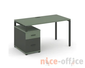 Стол письменный с 1 опорной тумбой CN.SP-307 W 1380/1746x720x750 Концепт / Concept images