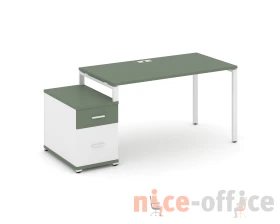 Стол письменный с 1 опорной тумбой CN.SP-307 W 1380/1746x720x750 Концепт / Concept images