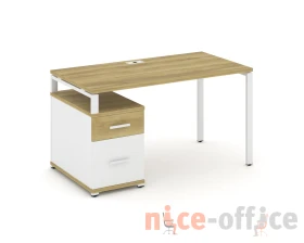 Стол письменный с 1 опорной тумбой CN.SP-307 W 1380/1746x720x750 Концепт / Concept images