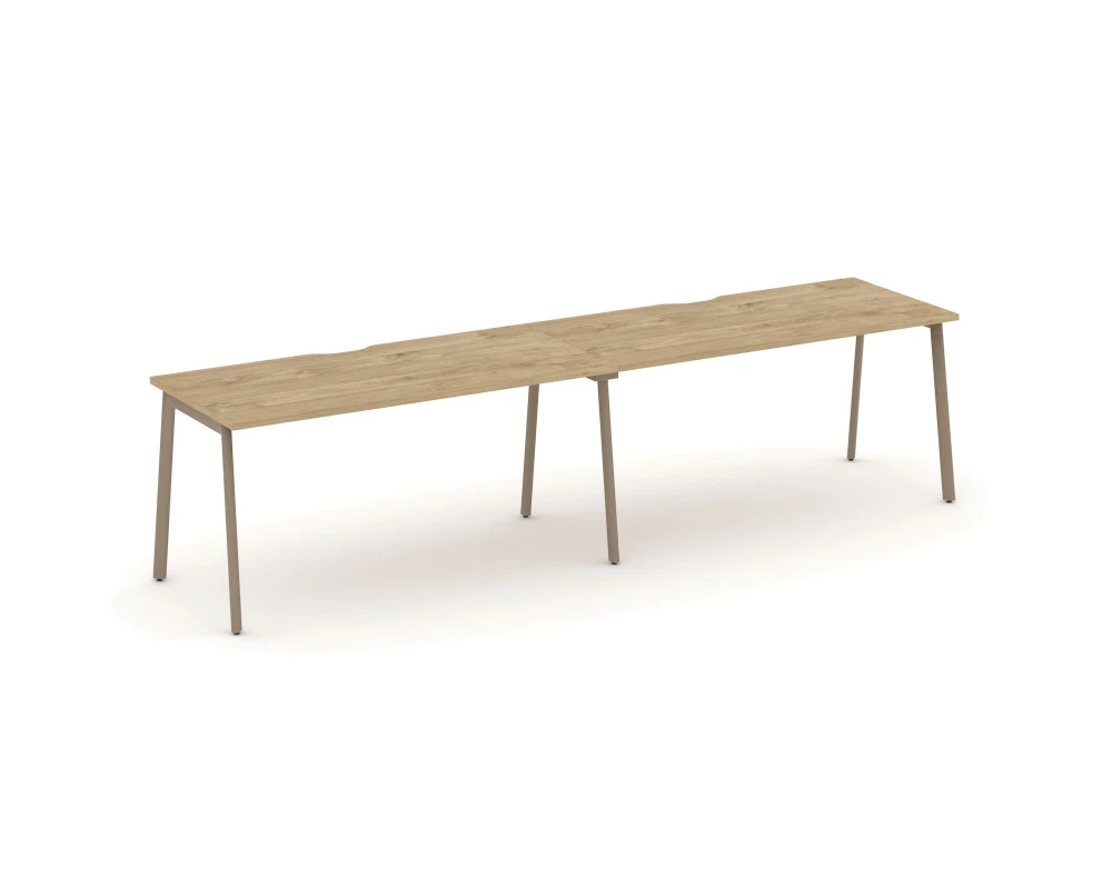 Рабочая станция на 2 места с вырезом на плоскоовальной трубе 316x73x75 Эстетика / Estetica