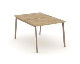 Рабочая станция на 2 места с вырезом на плоскоовальной трубе 98x150x75 Эстетика / Estetica images