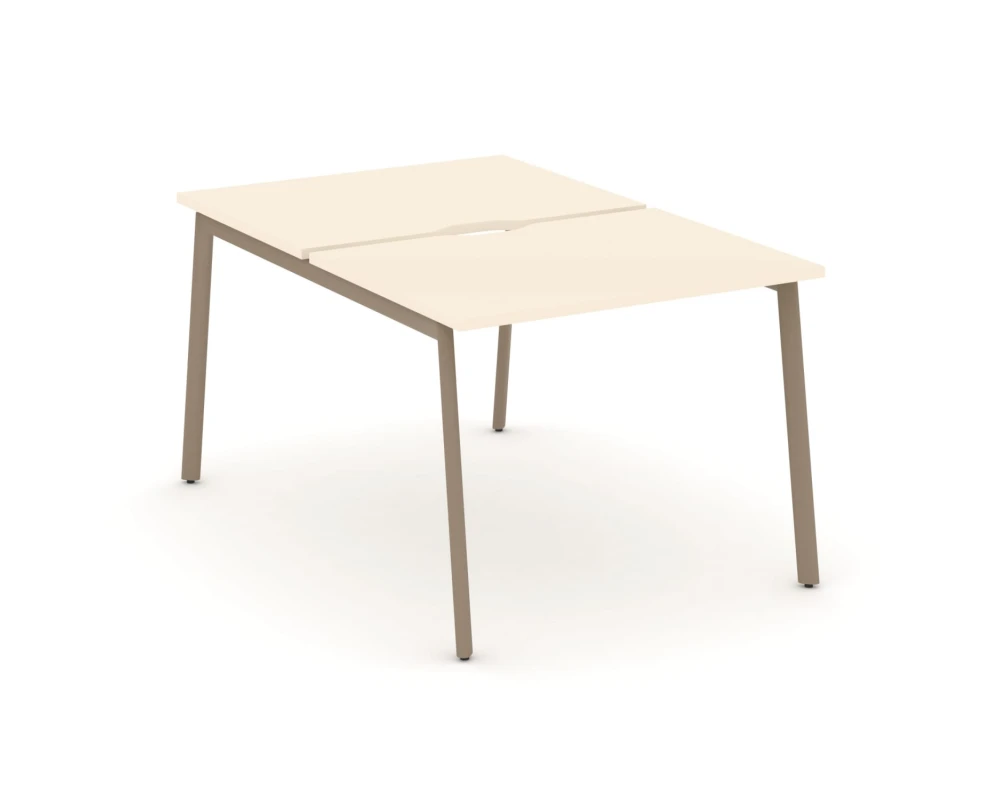 Рабочая станция на 2 места с вырезом на плоскоовальной трубе 98x150x75 Эстетика / Estetica