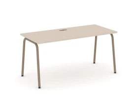 Стол рабочий с лючком на круглой трубе 158x73x75 Эстетика / Estetica images