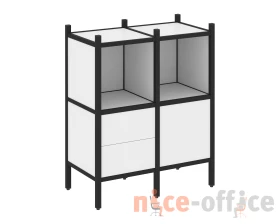 Прямой стеллаж L-02 862x446x1047 Лофт / Loft images