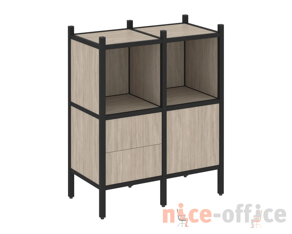 Прямой стеллаж L-02 862x446x1047 Лофт / Loft