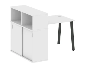 Стол письменный на А-образном м/к с опорным шкафом-купе 141x112x109,8 Метал Систем / Metal System images