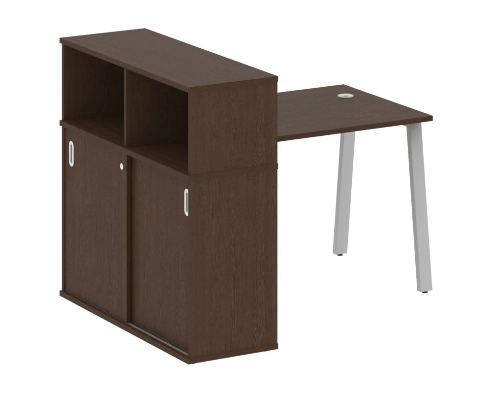 Стол письменный на А-образном м/к с опорным шкафом-купе 141x112x109,8 Метал Систем / Metal System
