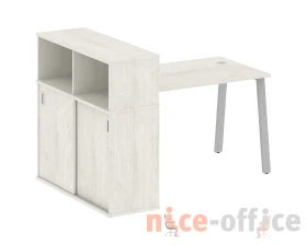 Стол письменный на А-образном м/к с опорным шкафом-купе 161x112x109,8 Метал Систем / Metal System images