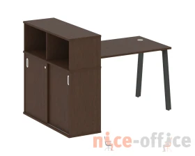 Стол письменный на А-образном м/к с опорным шкафом-купе 161x112x109,8 Метал Систем / Metal System images