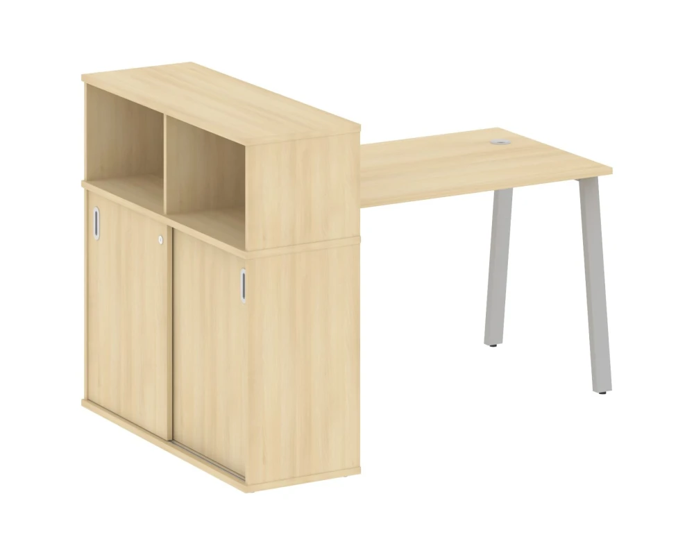 Стол письменный на А-образном м/к с опорным шкафом-купе 161x112x109,8 Метал Систем / Metal System