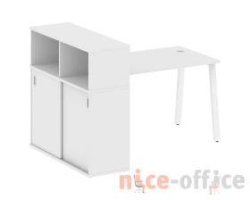 Стол письменный на А-образном м/к с опорным шкафом-купе 161x112x109,8 Метал Систем / Metal System images