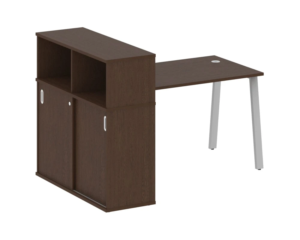 Стол письменный на А-образном м/к с опорным шкафом-купе 161x112x109,8 Метал Систем / Metal System