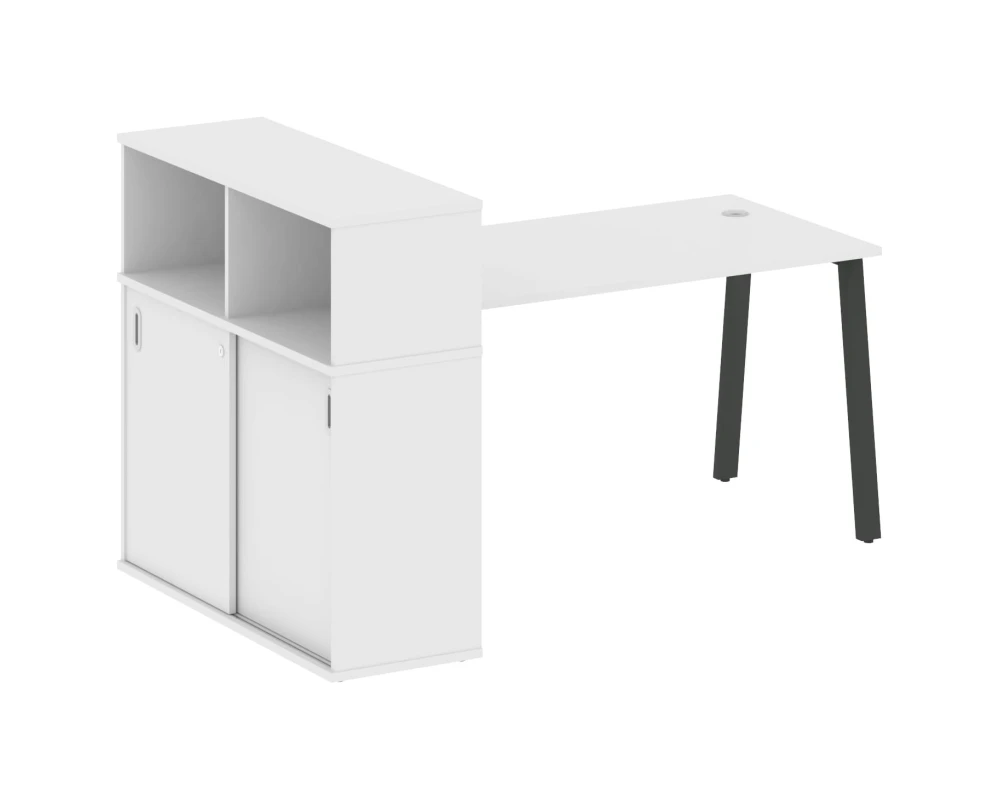 Стол письменный на А-образном м/к с опорным шкафом-купе 181x112x109,8 Метал Систем / Metal System