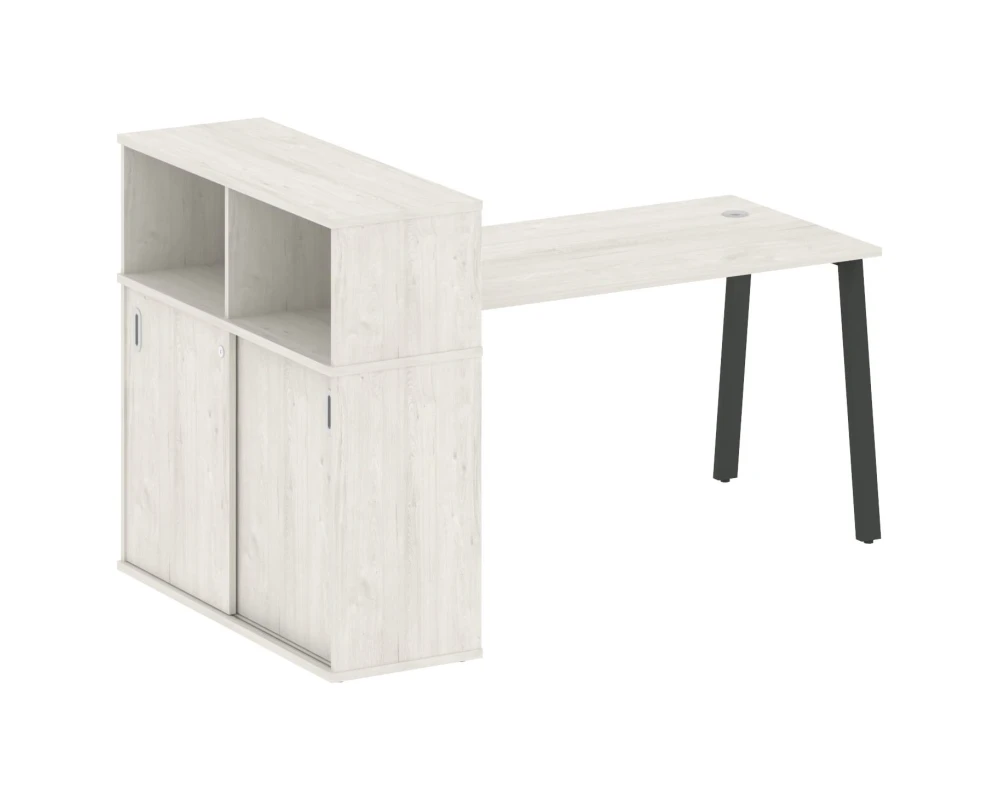 Стол письменный на А-образном м/к с опорным шкафом-купе 181x112x109,8 Метал Систем / Metal System