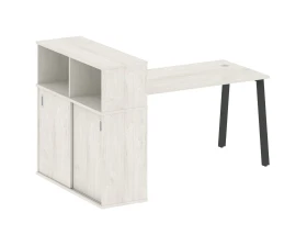Стол письменный на А-образном м/к с опорным шкафом-купе 181x112x109,8 Метал Систем / Metal System images