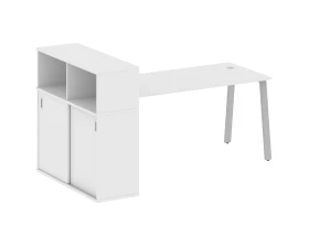 Стол письменный на А-образном м/к с опорным шкафом-купе 201x112x109,8 Метал Систем / Metal System images