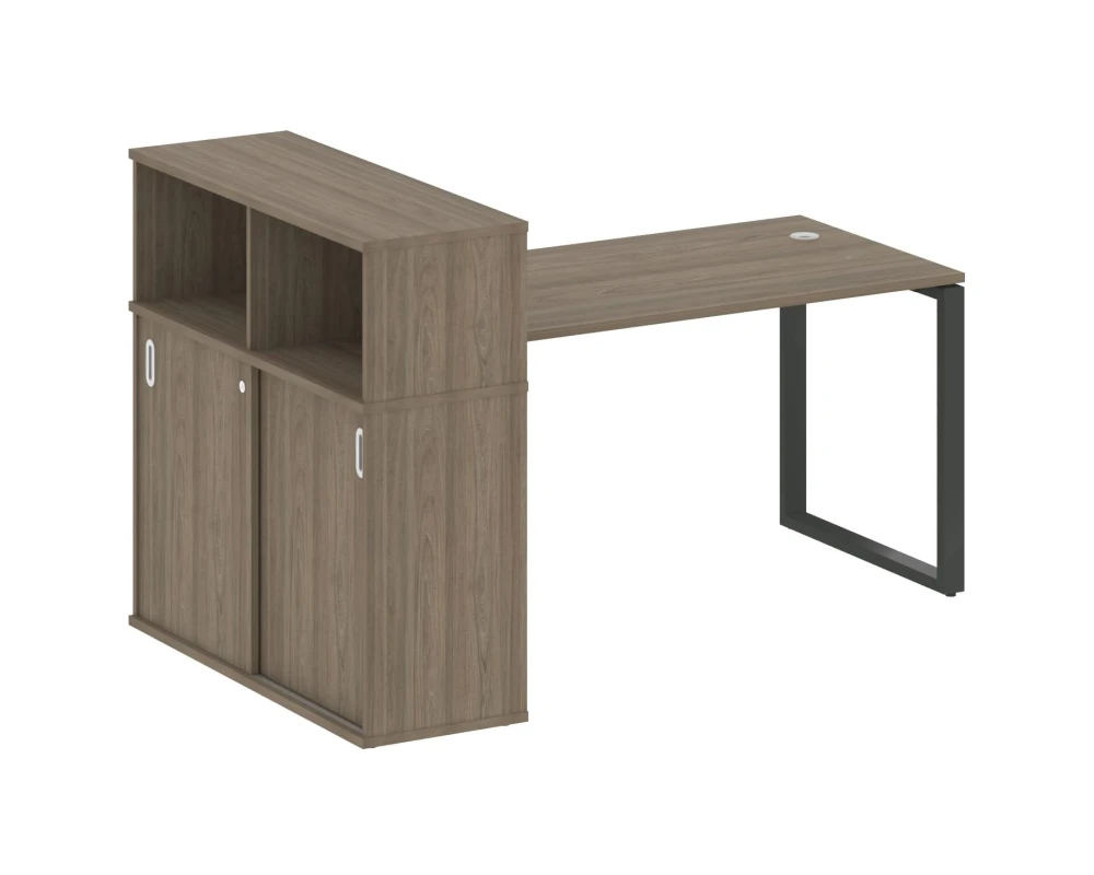 Стол письменный на О-образном м/к с опорным шкафом-купе 181x112x109,8 Метал Систем / Metal System