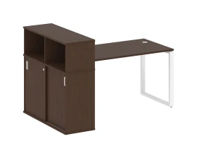 Стол письменный на О-образном м/к с опорным шкафом-купе 181x112x109,8 Метал Систем / Metal System images