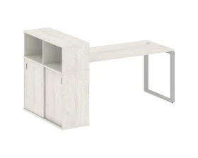 Стол письменный на О-образном м/к с опорным шкафом-купе 201x112x109,8 Метал Систем / Metal System images