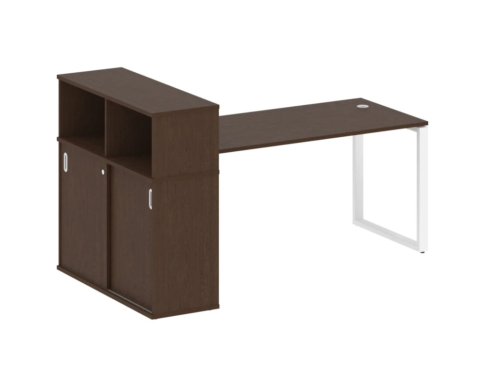 Стол письменный на О-образном м/к с опорным шкафом-купе 201x112x109,8 Метал Систем / Metal System