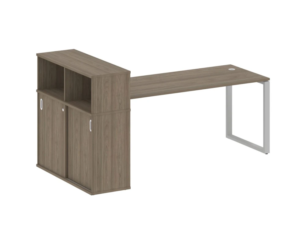 Стол письменный на О-образном м/к с опорным шкафом-купе 221x112x109,8 Метал Систем / Metal System