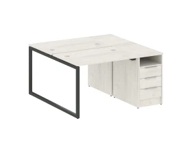 Рабочая станция с тумбой на О-образном м/к 1412x1475x750 Метал Систем Куатро 4х4 / Metal System Quattro 4x4 images