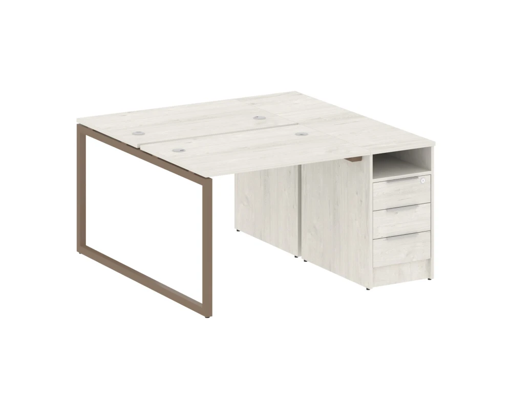 Рабочая станция с тумбой на О-образном м/к 1412x1475x750 Метал Систем Куатро 4х4 / Metal System Quattro 4x4