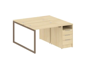 Рабочая станция с тумбой на О-образном м/к 1412x1475x750 Метал Систем Куатро 4х4 / Metal System Quattro 4x4 images