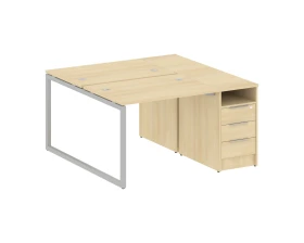 Рабочая станция с тумбой на О-образном м/к 1412x1475x750 Метал Систем Куатро 4х4 / Metal System Quattro 4x4 images