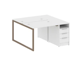 Рабочая станция с тумбой на О-образном м/к 1412x1475x750 Метал Систем Куатро 4х4 / Metal System Quattro 4x4 images