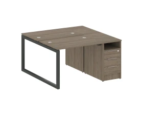 Рабочая станция с тумбой на О-образном м/к 1412x1475x750 Метал Систем Куатро 5x5 / Metal System Quattro 5x5 images