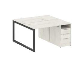 Рабочая станция с тумбой на О-образном м/к 1412x1475x750 Метал Систем Куатро 5x5 / Metal System Quattro 5x5 images