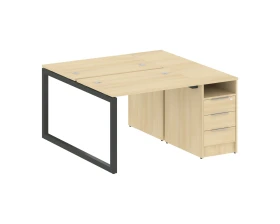 Рабочая станция с тумбой на О-образном м/к 1412x1475x750 Метал Систем Куатро 5x5 / Metal System Quattro 5x5 images